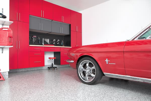 Red Carage Cabinets 600x400